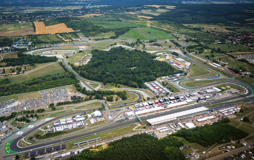 A full track view of the Hungaroring, home of the Hungarian Grand Prix.